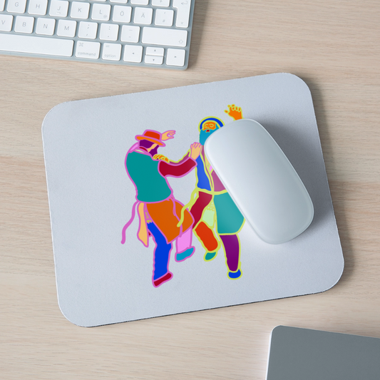 Colorful Dancing Rabbis Mouse pad Horizontal - white