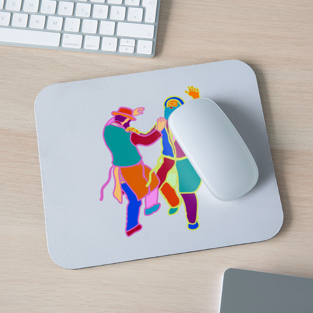Colorful Dancing Rabbis Mouse pad Horizontal - white