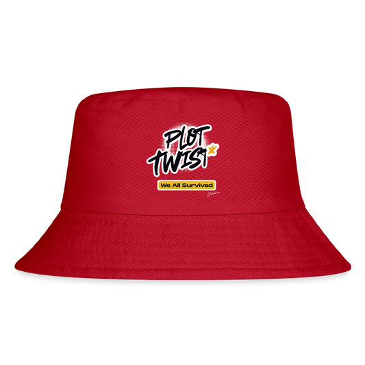 Plot Twist Kid's Bucket Hat - red