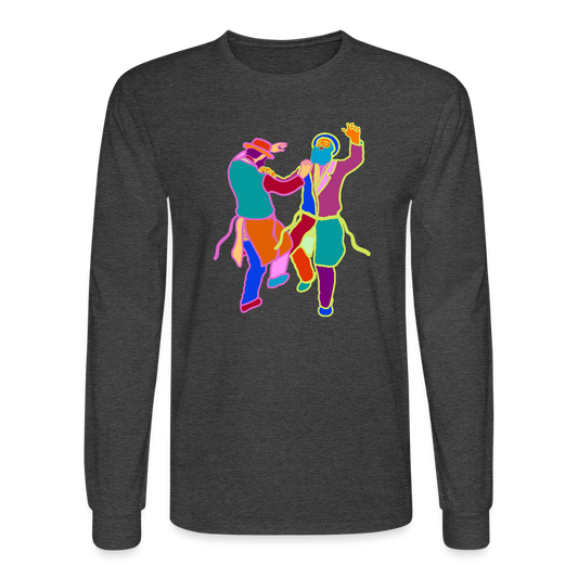 Colorful Dancing Rabbis Men's Long Sleeve T-Shirt - heather black