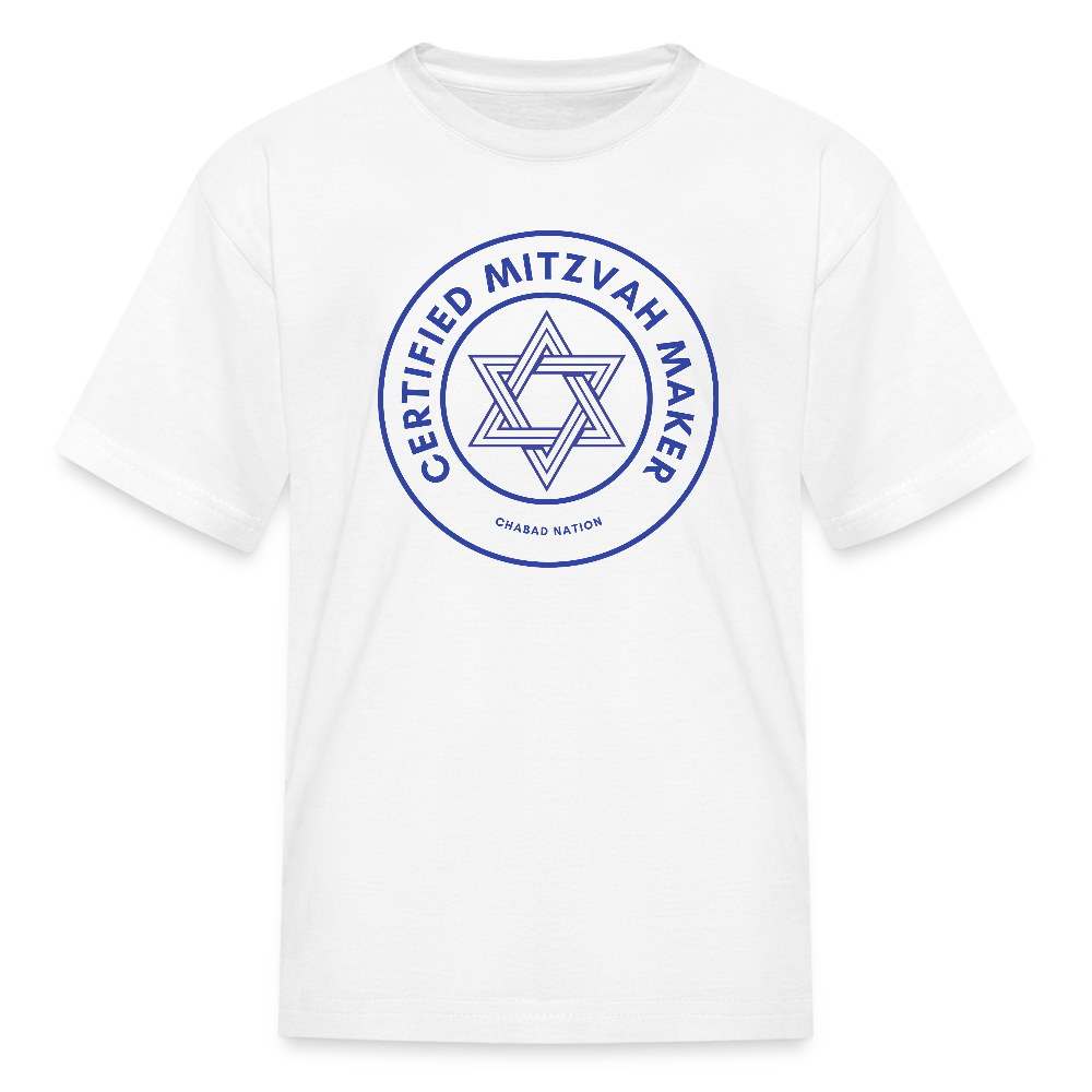Certified Mitzvah Maker Kids' T-Shirt - white