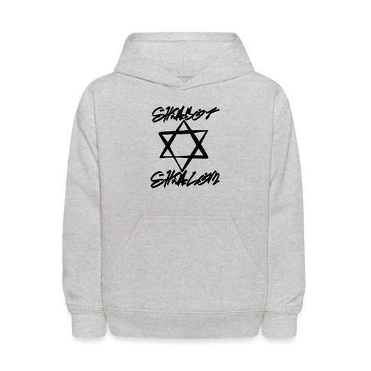 Shabbat Shalom Graffiti Star Kids' Hoodie - heather gray
