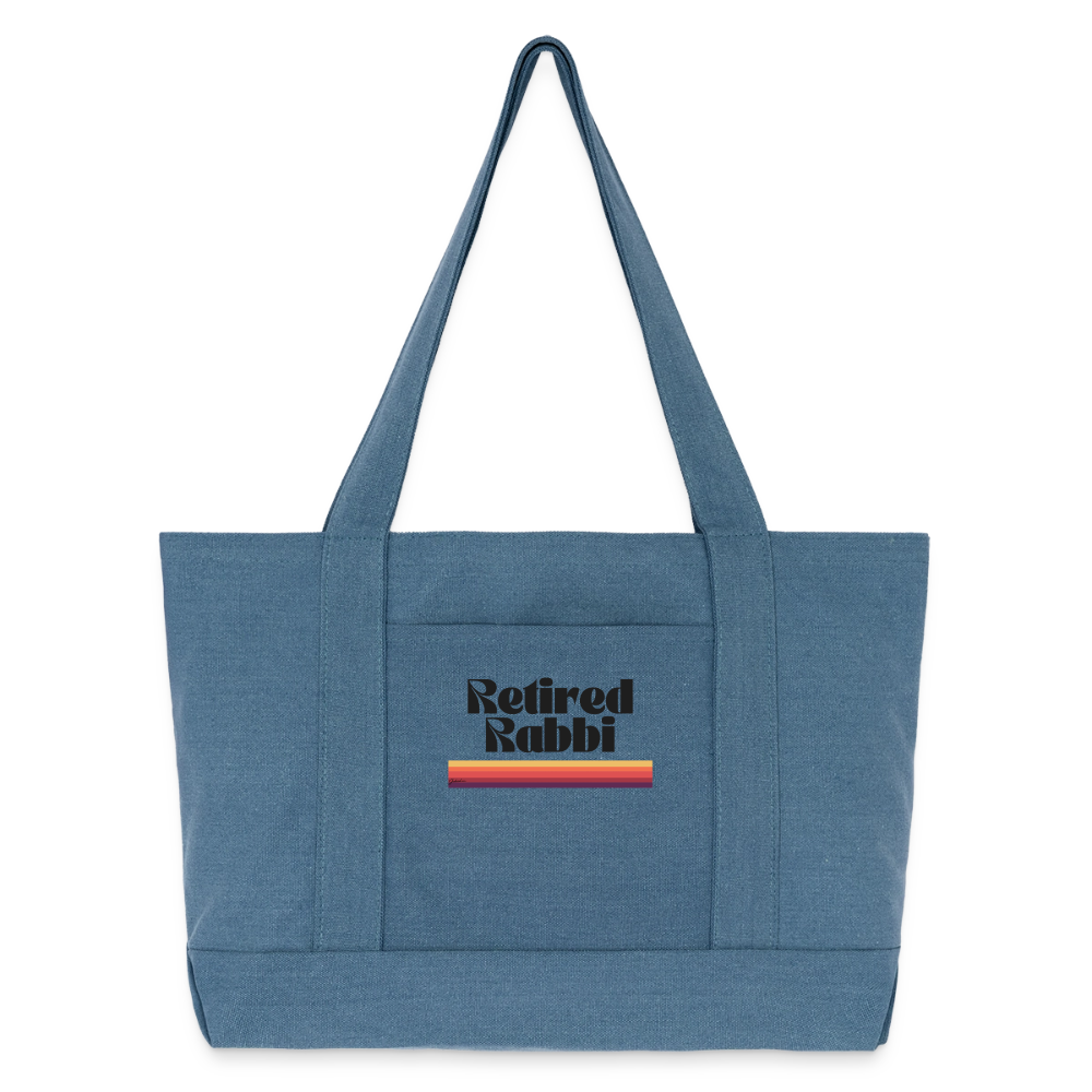 Retired Rabbi Cotton Pigment Dyed Tote Bag - denim