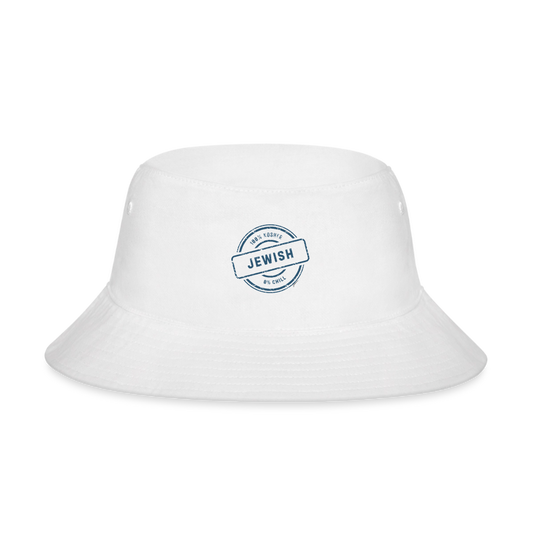 100% Jewish Bucket Hat - white