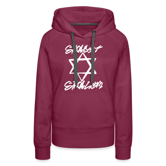 Shabbat Shalom Graffiti Light Star Women’s Premium Hoodie - burgundy