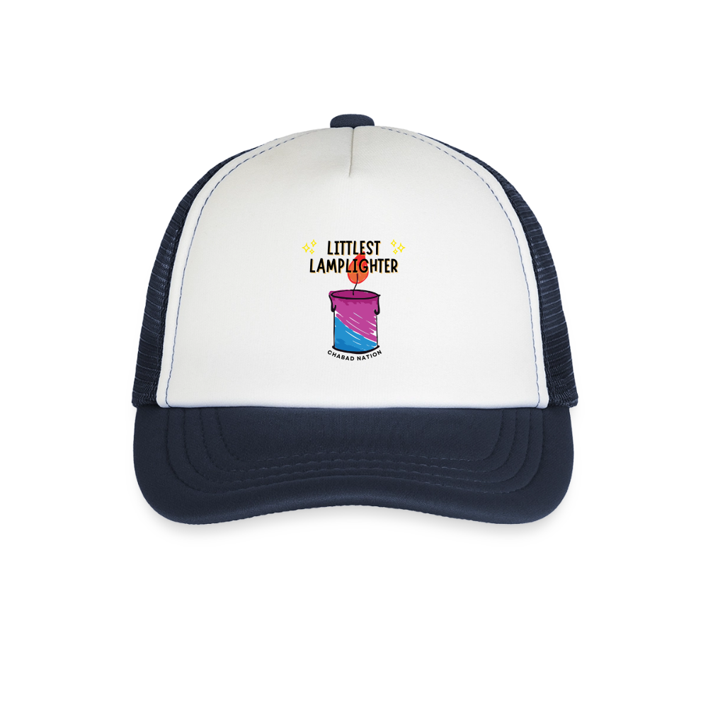 Littlest Lamplighter Kid's Trucker Cap - white/navy