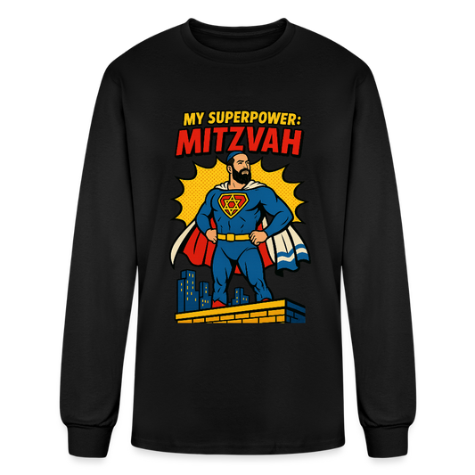 My Superpower: Mitzvah Men's Long Sleeve T-Shirt - black