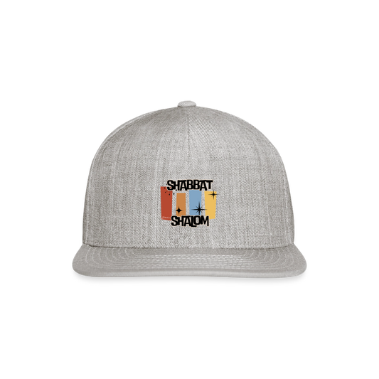 Retro Shabbat Snapback Baseball Cap - heather gray