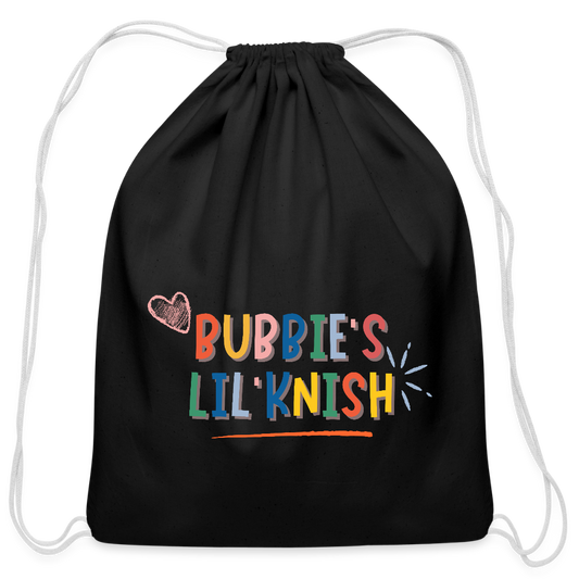 Bubbie's Lil' Knish Cotton Drawstring Bag - black