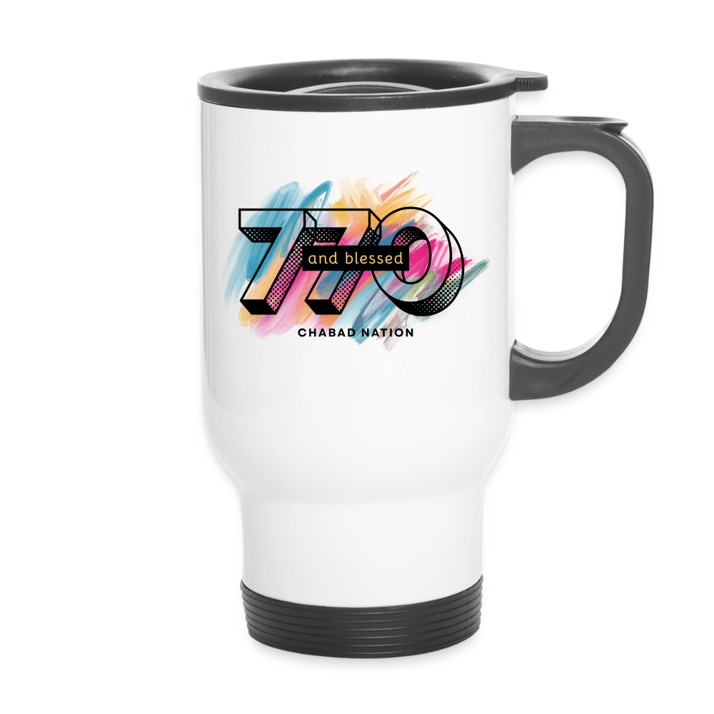 770 And Blessed Travel Mug - white