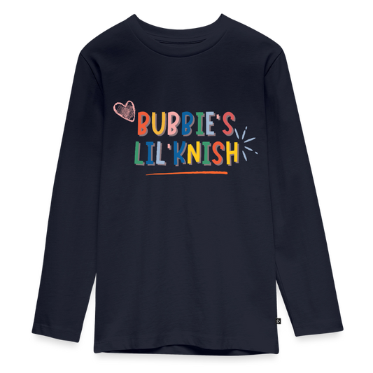 Bubbie's Lil' Knish Kids' Premium Long Sleeve T-Shirt - navy