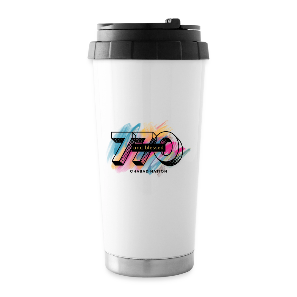 770 And Blessed 16 oz Travel Mug - white