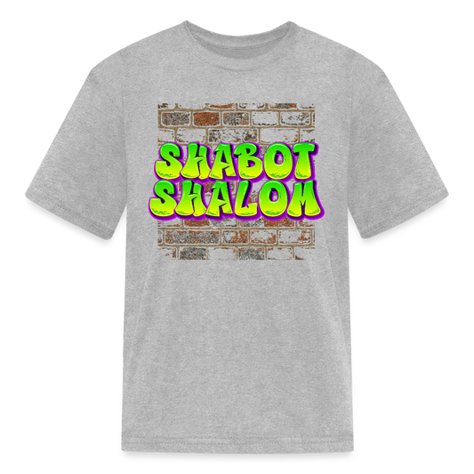 Shabot Shalom Brick 770 Graffiti Kids' T-Shirt - heather gray