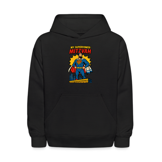 My Superpower: Mitzvah Kids' Hoodie - black