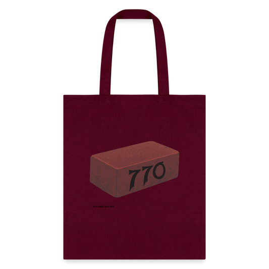770 Solid Brick Tote Bag - burgundy
