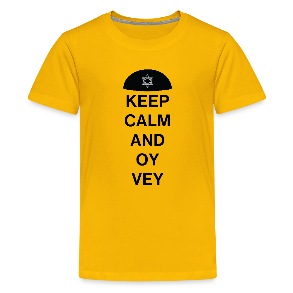 Keep Calm and Oy Vey Kids' Premium T-Shirt - sun yellow