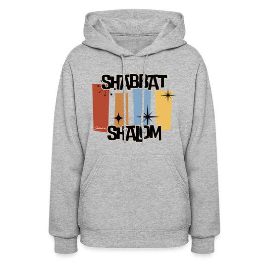 Retro Shabbat Women's Hoodie - heather gray