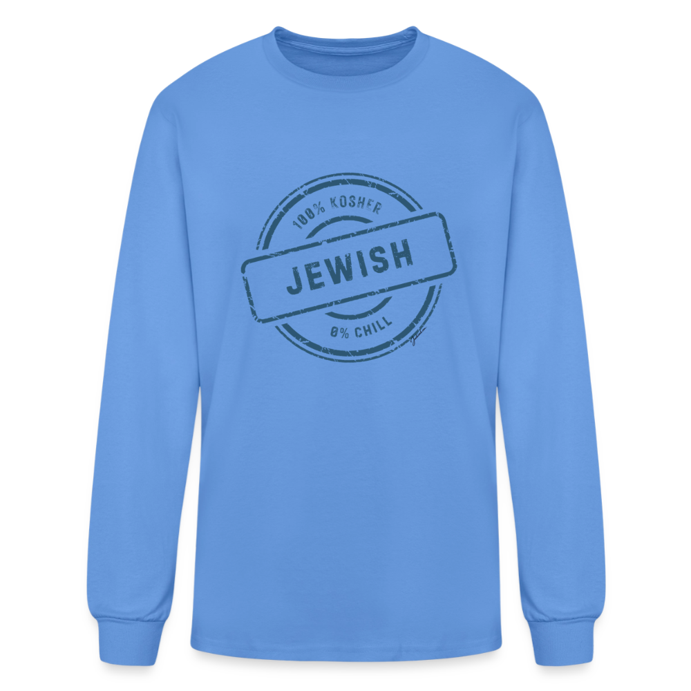 100% Jewish Men's Long Sleeve T-Shirt - carolina blue