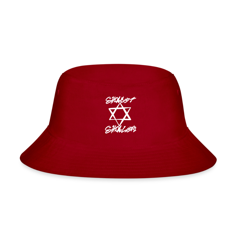 Shabbat Shalom Graffiti Light Star Bucket Hat - red