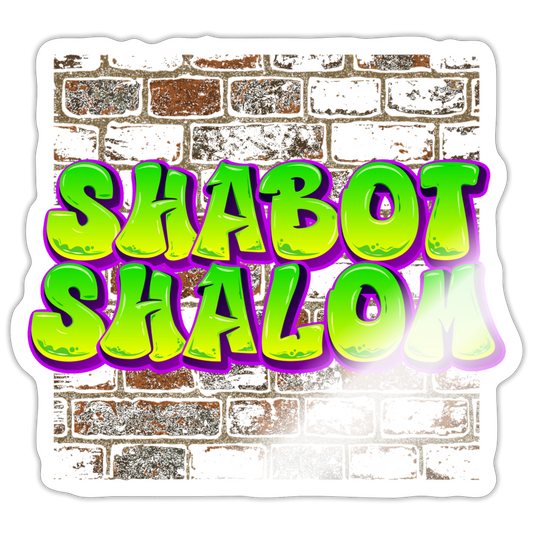 Shabot Shalom Brick 770 Graffiti Sticker - white glossy