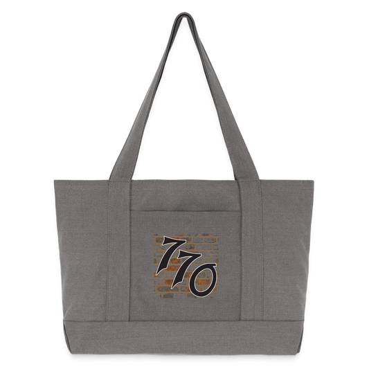 770 Brick Wall Cotton Pigment Dyed Tote Bag - charcoal grey