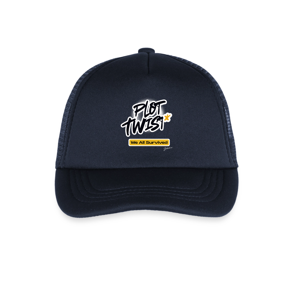 Plot Twist Kid's Trucker Cap - navy