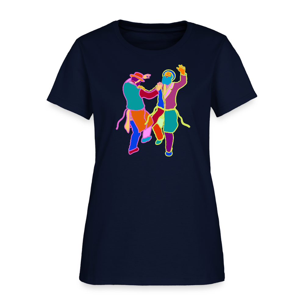 Colorful Dancing Rabbis Women's T-Shirt - navy