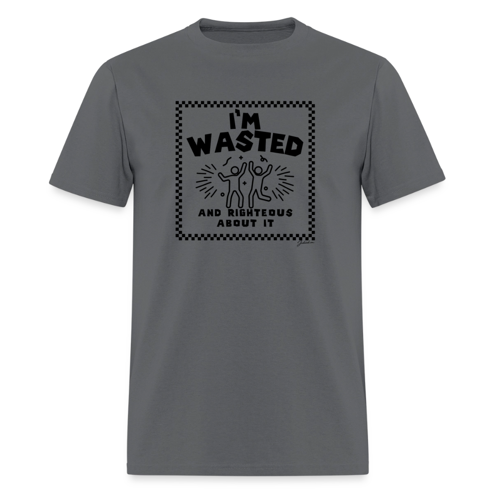 Wasted & Righteous Men's T-Shirt | GILDAN 5000 - charcoal