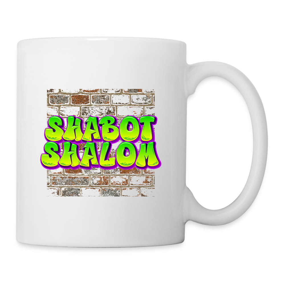 Shabot Shalom Brick 770 Graffiti Coffee/Tea Mug - white
