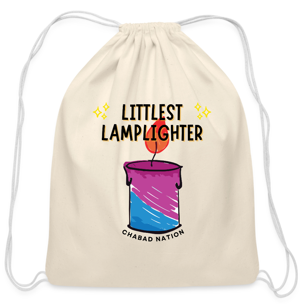 Littlest Lamplighter Cotton Drawstring Bag - natural