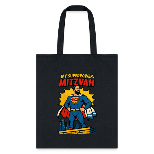 My Superpower: Mitzvah Tote Bag - black