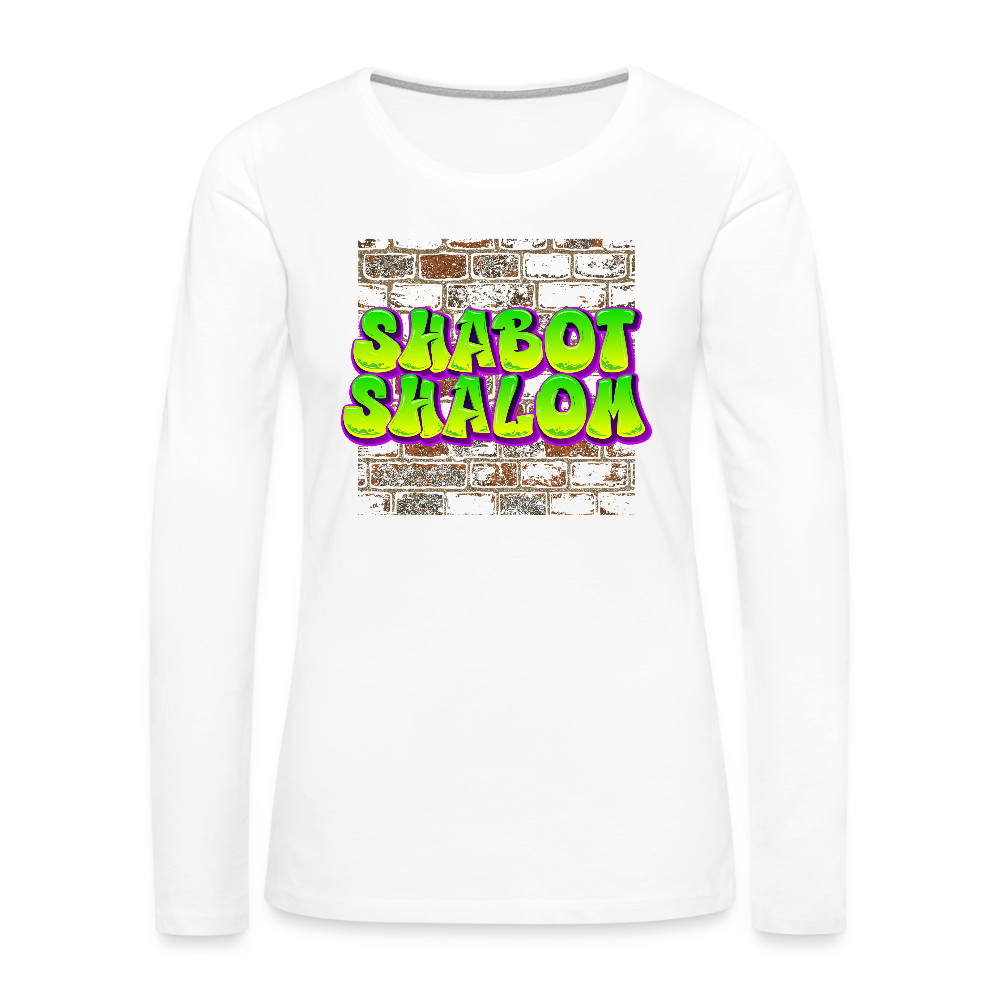 Shabot Shalom Brick 770 Graffiti Women's Premium Long Sleeve T-Shirt - white