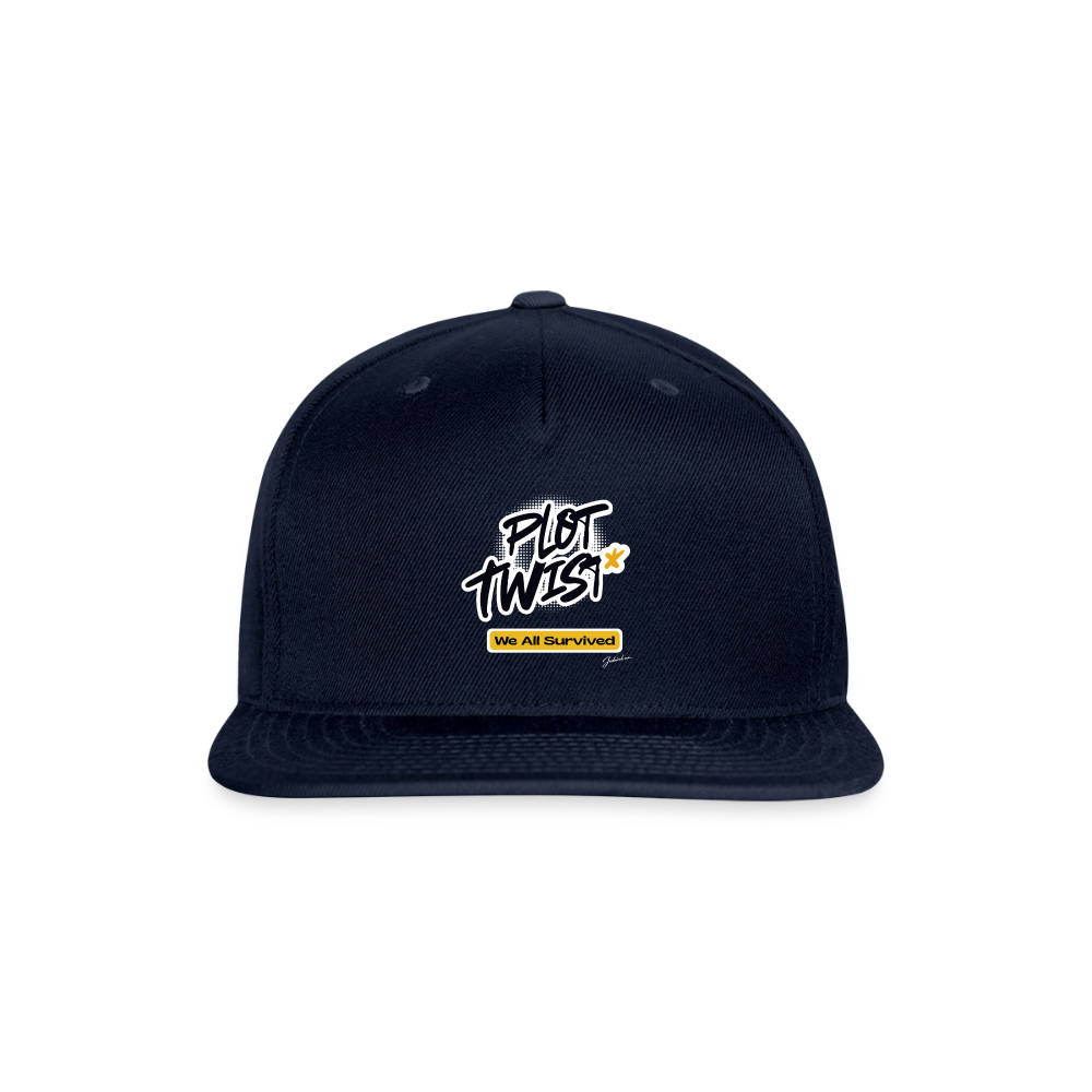 Plot Twist Snapback Baseball Cap - navy