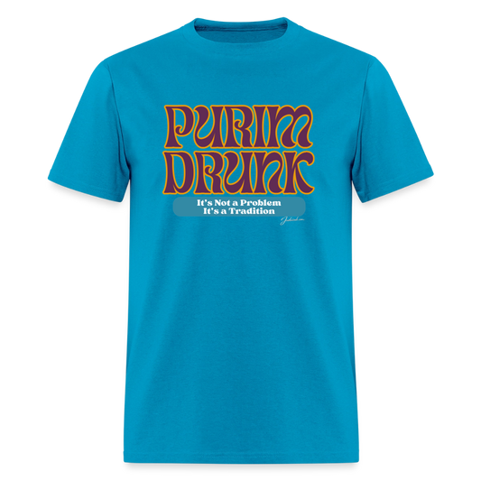 Purim Drunk Men's T-Shirt | GILDAN 5000 - turquoise