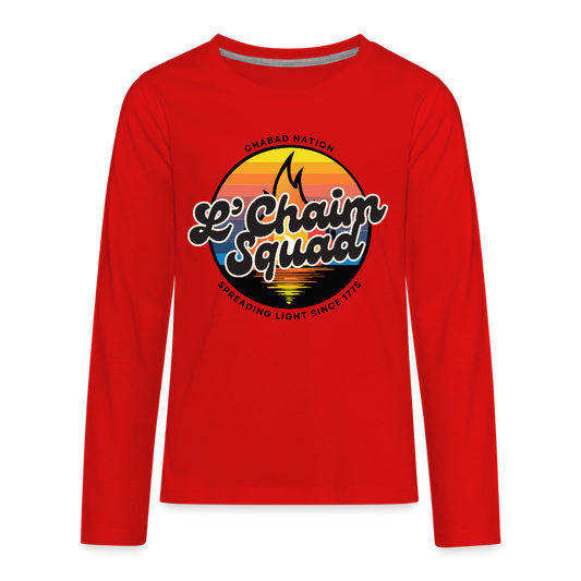 L’Chaim Squad – Spreading Light Kids' Premium Long Sleeve T-Shirt - red