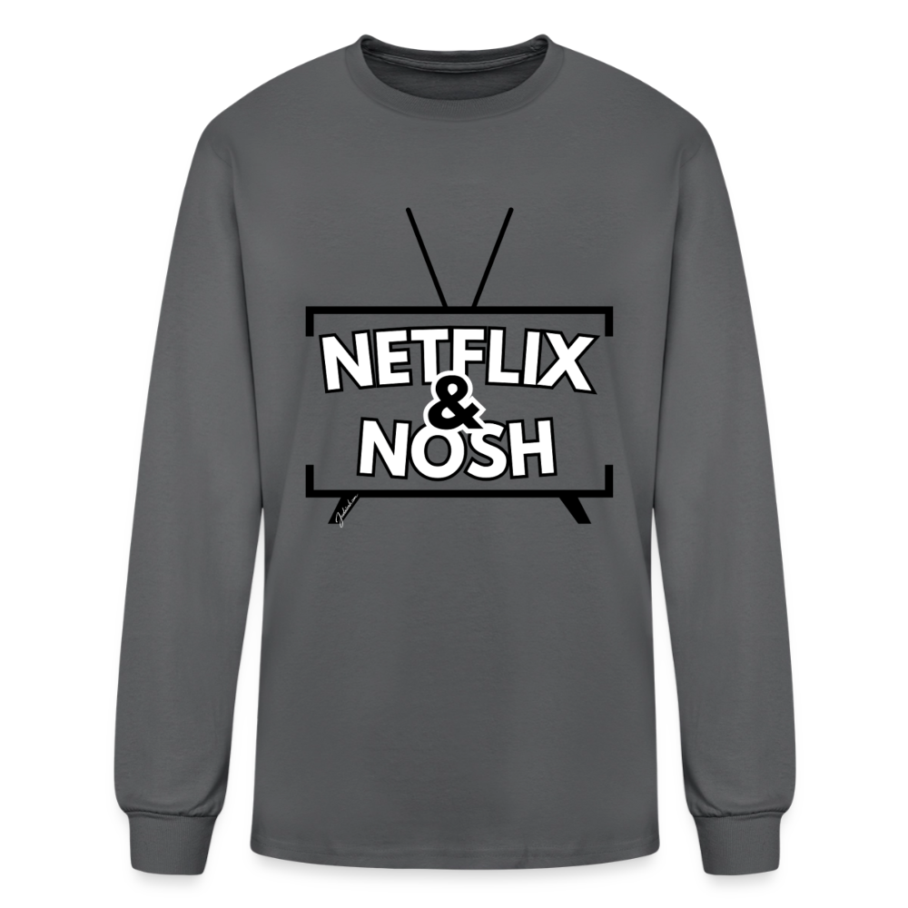 Netflix & Nosh Men's Long Sleeve T-Shirt - charcoal