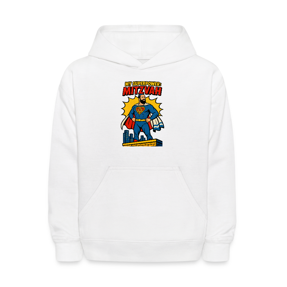 My Superpower: Mitzvah Kids' Hoodie - white