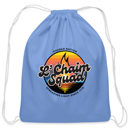 L’Chaim Squad – Spreading Light Cotton Drawstring Bag - carolina blue
