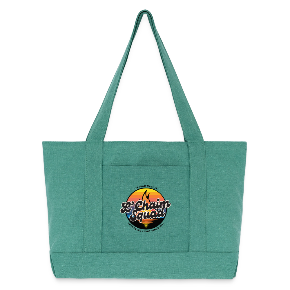 L’Chaim Squad – Spreading Light Cotton Pigment Dyed Tote Bag - mermaid green