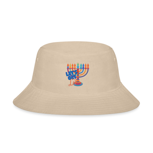 Let’s Get Lit Menorah Bucket Hat - cream
