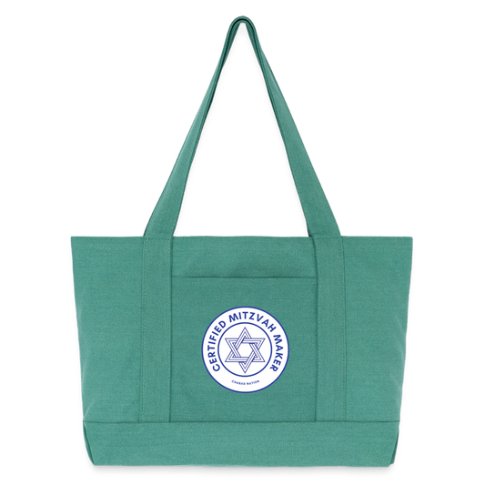 Certified Mitzvah Maker Cotton Pigment Dyed Tote Bag - mermaid green