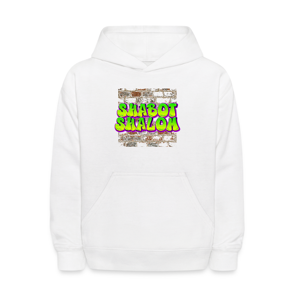 Shabot Shalom Brick 770 Graffiti Kids' Hoodie - white