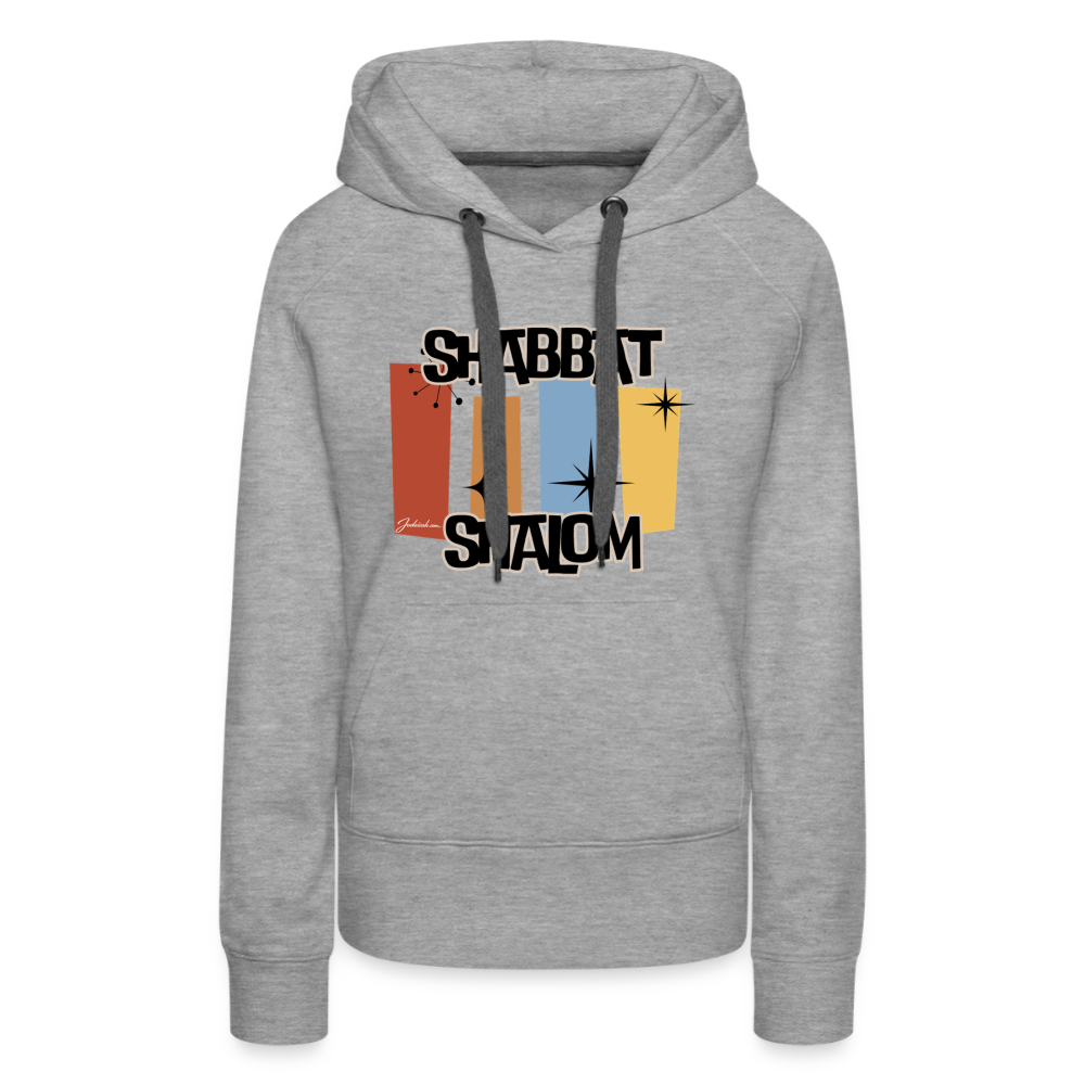 Retro Shabbat Women’s Premium Hoodie - heather grey
