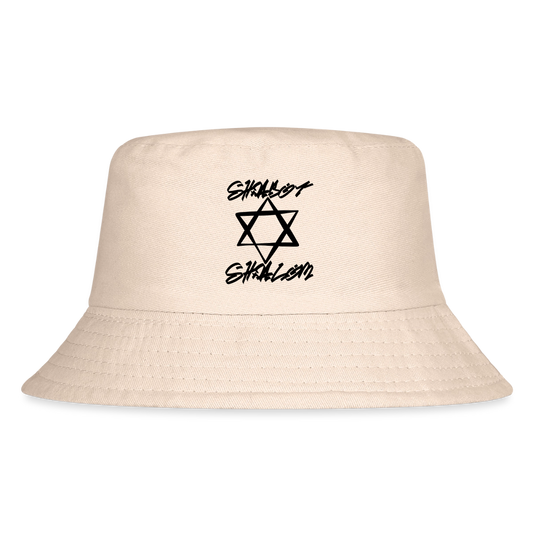 Shabbat Shalom Graffiti Star Kid's Bucket Hat - Natural