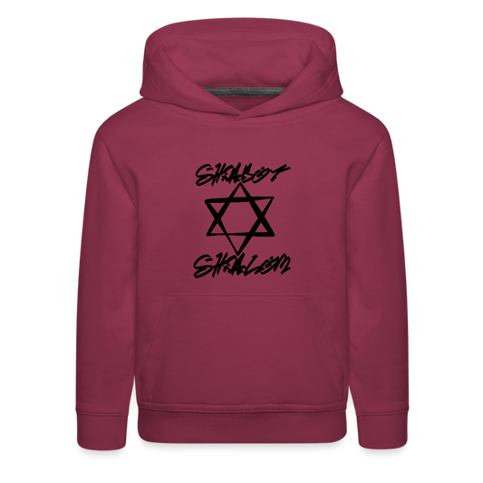 Shabbat Shalom Graffiti Star Kids‘ Premium Hoodie - burgundy