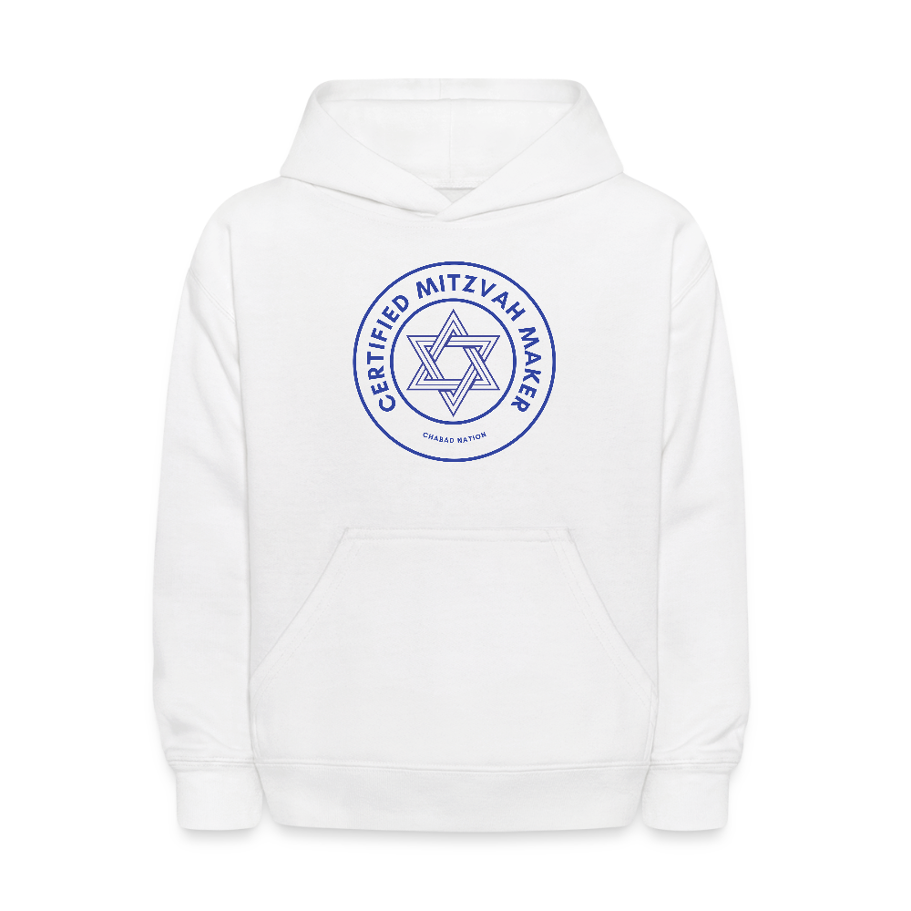 Certified Mitzvah Maker Kids' Hoodie - white