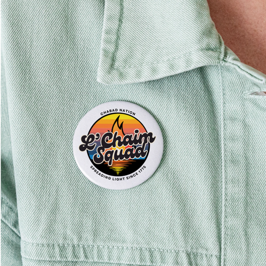 L’Chaim Squad – Spreading Light Buttons large 2.2'' (5-pack) - white