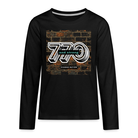 770 And Strong Kids' Premium Long Sleeve T-Shirt - black
