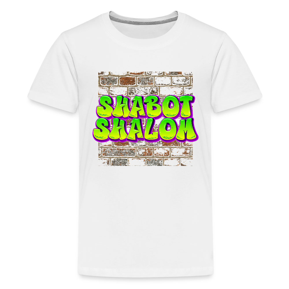 Shabot Shalom Brick 770 Graffiti Kids' Premium T-Shirt - white