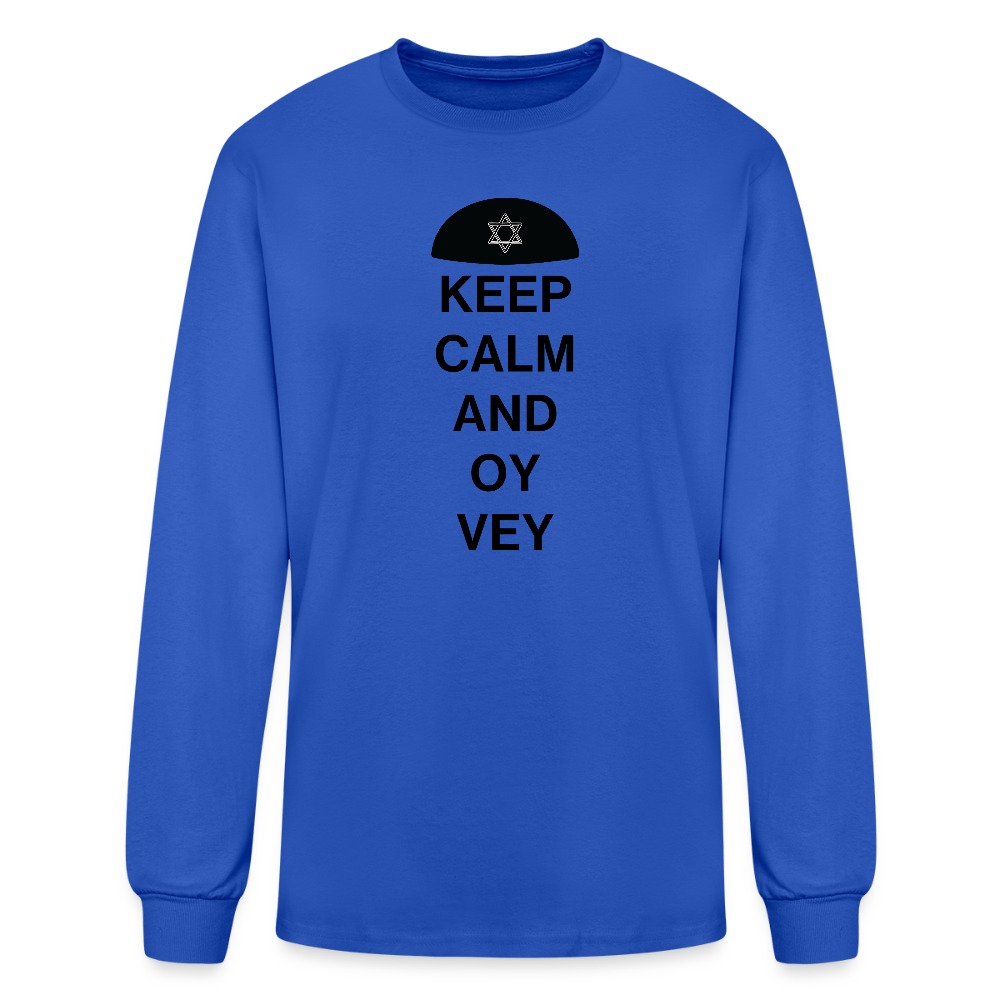 Keep Calm and Oy Vey Men's Long Sleeve T-Shirt - royal blue
